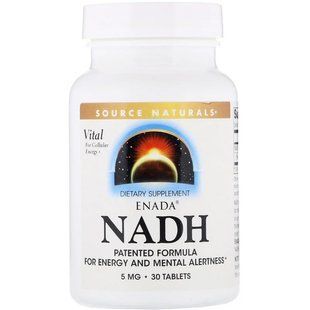 Source Naturals, NADH, Никотинамидадениндинуклеотид 5 мг, 30 таб SNS-01249 фото