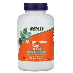 Now Foods, Magnesium Caps, 400 mg, 180 Capsules NOW-01283 фото