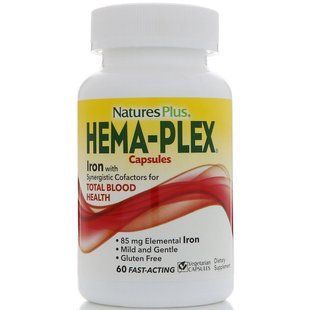 Natures Plus, Hema-Plex, харчова добавка для здорового кровообігу, 60 рослинних капсул NAP-03772 фото