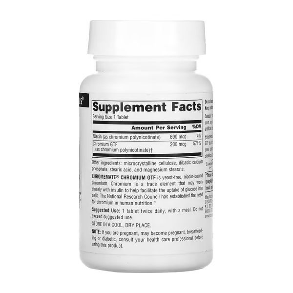 ChromeMate&reg; Chromium GTF 200 mcg, Yeast Free - 240 tabs (Повреждена банка) 2023-10-7878 фото