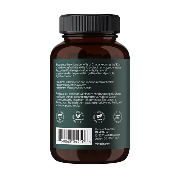 Chaga Mushroom 1000 mg - 60 vegcaps (Затертая дата) 2024-11-0392 фото