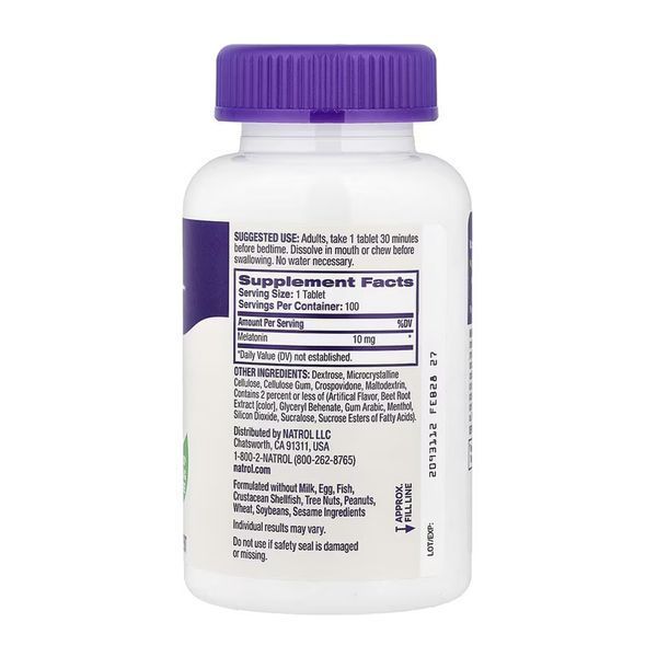 Melatonin 10mg - 100 tabs 2023-10-6220 фото