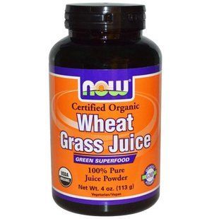 Now Foods, Organic, сік паростків пшениці, 100 % чистий сік в порошку, 4 унції (113 г) NOW-02709 фото
