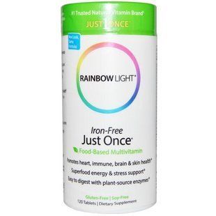 Rainbow Light, Just Once, пищевые мультивитамины, не содержащие железа, 120 таблеток RLT-10704 фото