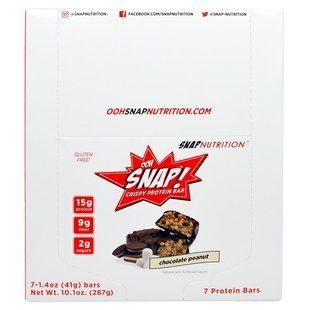 OOH Snap!, Хрустящий Протеиновый Батончик, Арахисовый Шоколад , 7 Батончиков, по 1,4 унции (41 г) каждый OSN-00607 фото