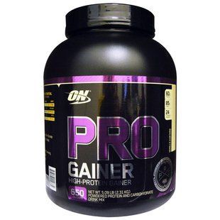 Optimum Nutrition, Протеин для набора веса Pro Gainer, с высоким содержанием белка, ванильный заварной крем, 5,09 фунта (2,31 кг) OPN-02973 фото