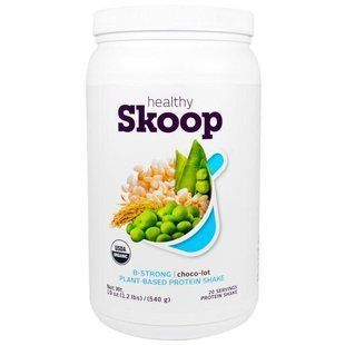 Healthy Skoop, Будь-Сильным, Коктейль на Онове Растительного Белка, Шоколад, 19 унций (540 г) HSK-00475 фото