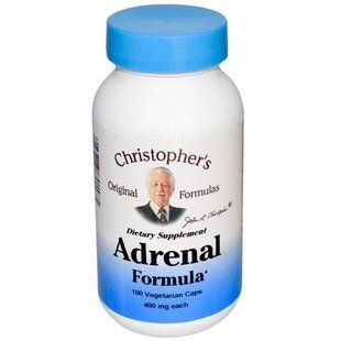 Christophers Original Formulas, Формула для надниркових залоз, 400 мг, 100 капсул у рослинній оболонці CRO-89147 фото