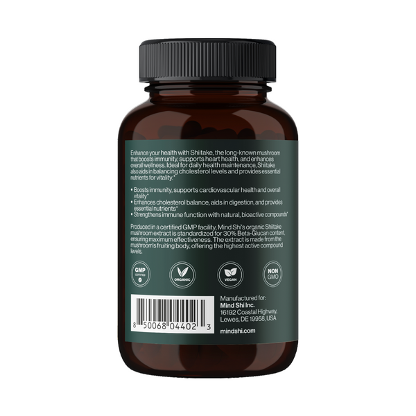 Shiitake Mushroom 1000 mg - 60 vegcaps 2023-10-3328 фото