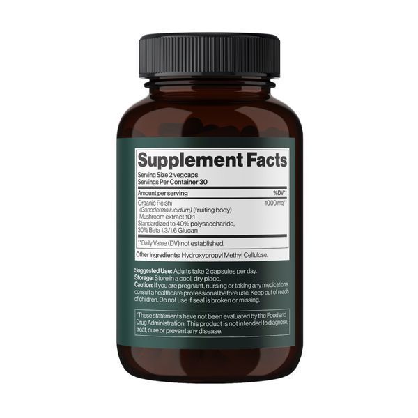 Reishi Mushroom 1000 mg - 60 vegcaps (Затертая дата) 2024-11-0318 фото