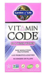 Garden of Life, Vitamin Code, для женщин от 50 и старше, мультивитамины из сырых цельных продуктов, 120 таблет GOL-11367 фото