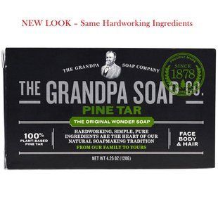 Grandpas, Брусковое мыло для тела и волос, Pine Tar, 4.25 унц. (120 г) GDP-00701 фото