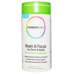 Rainbow Light Brain & Focus для дітей і дорослих харчової мультивітамінний комплекс 90 міні таблеток RLT-20251 фото