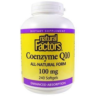 Natural Factors, Коэнзим Q10, 100 мг, 240 мягких таблеток NFS-02082 фото