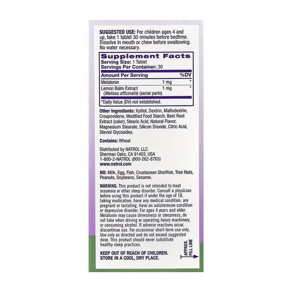 Kids Melatonin 1mg - 30 tabs 2023-10-6237 фото