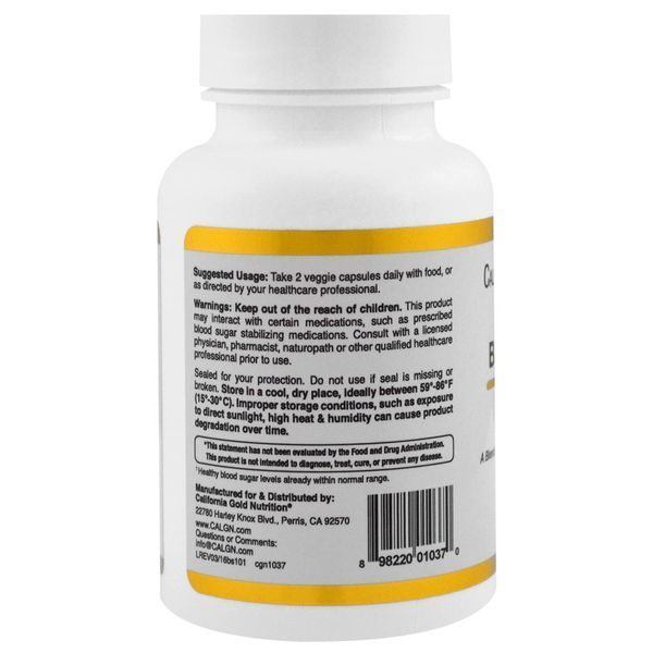 California Gold Nutrition, Targeted Support, Blood Sugar 101, 60 растительных капсул CGN-01037 фото