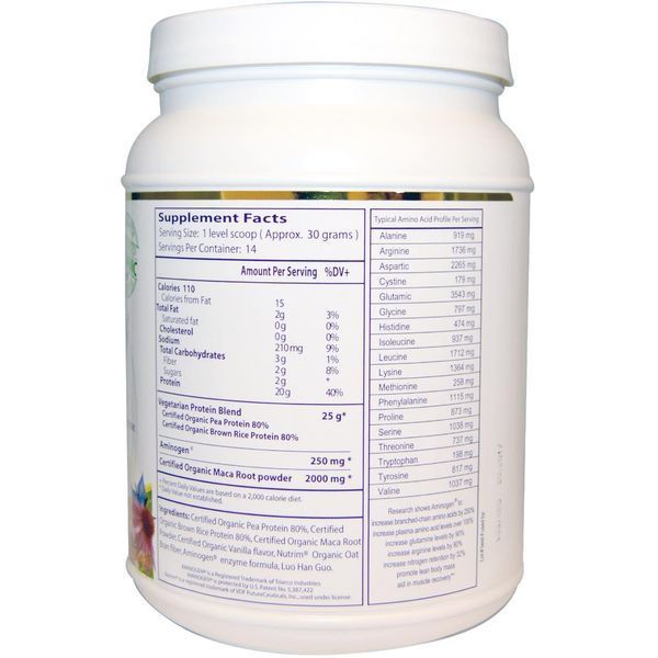 Paradise Herbs, Maca Up, вегетарианский энергетический белок, со вкусом ванили, 15,94 унции (452 г) PAR-77804 фото