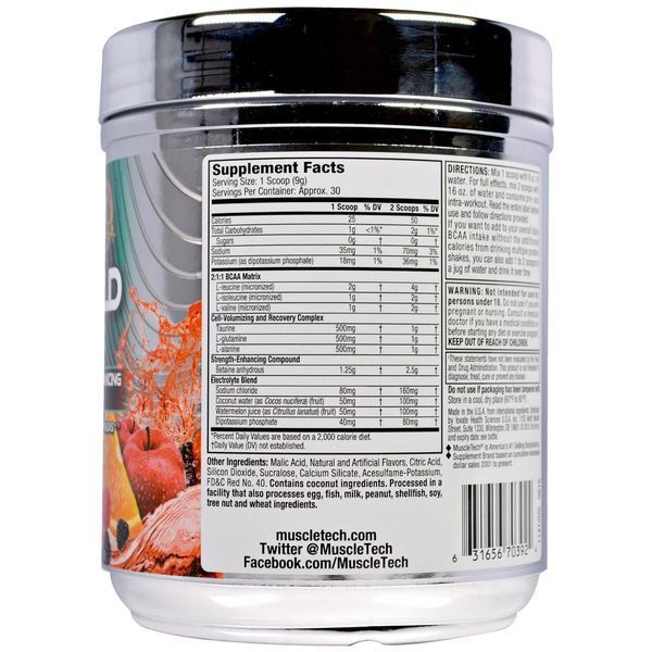 Muscletech, Серія Performance, Amino Build, фруктовий пунш, 0,58 фунта (261 м) MSC-70392 фото