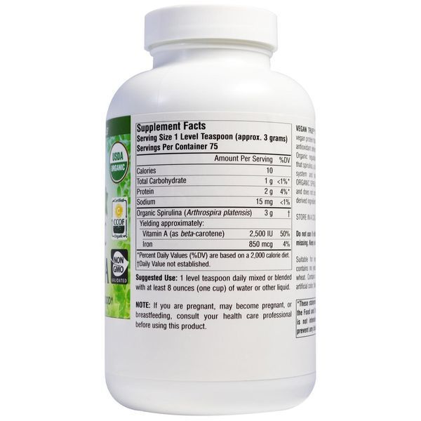 Source Naturals, Vegan True, органические спирулины, 8 унций (226,7 г) SNS-02577 фото