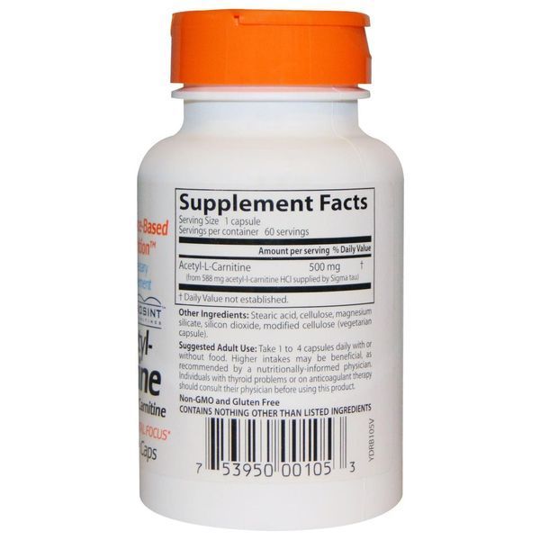 Doctors Best, Best Acetyl L-Carnitine HCl, 588 мг, 60 капсул вегетаріанських DRB-00105 фото