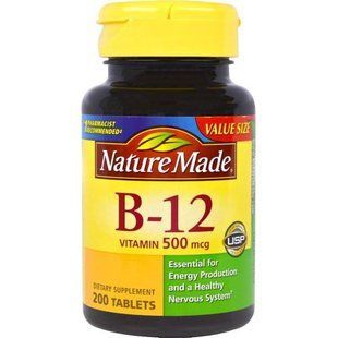 Nature Made, Vitamin B-12, 500 mcg, 200 Tablets NDM-01079 фото
