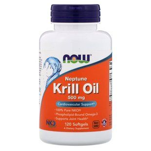 Now Foods, Риб'ячий жир з кріля Нептун (NKO), 500 мг, 120 м'яких желатинових капсул NOW-01626 фото