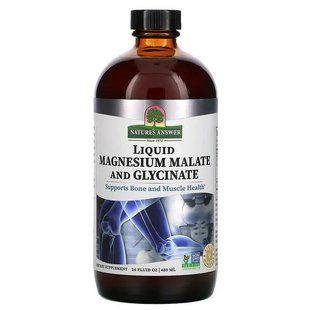 Малат и глицинат магния жидкий, мандариновый вкус, Natures Answer, 480 мл. NTA-26173 фото