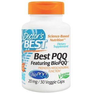 Doctors Best, Найкращий PQQ (пирролохинолинохинон), 20 мг, 30 капсул на рослинній основі DRB-00295 фото