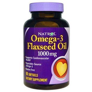 Natrol, Лляне масло омега 3, 1000 мг, 90 гельових капсул NTL-00969 фото