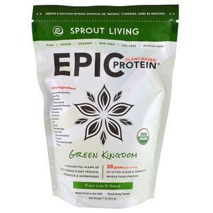 Sprout Living, Epic Plant-Based Protein, Green Kingdom, 1 lb (454 g) SPL-00712 фото