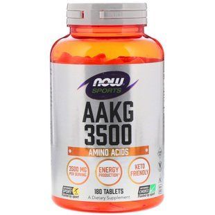 Now Foods, Аргінін альфа-кетоглутарат 3500 для спортсменів, 180 таблеток NOW-00044 фото