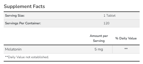 Melatonin 5 mg - 120 tabs 2022-10-0107 фото