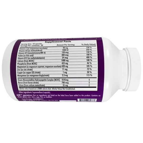 Advanced Orthomolecular Research AOR, Ortho-Bone, улучшенная остео-формула MCHC, 300 капсул AOR-08077 фото