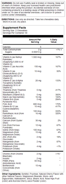 Kids Vitamins & Minerals - 120 chewables Black Cherry (Повреждена банка) 2023-10-7822 фото
