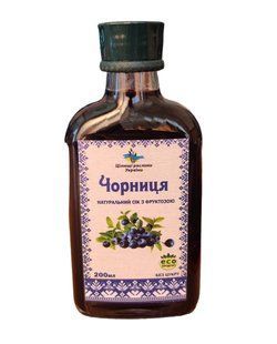 Чорниця натуральний сік з фруктозою 200мл. SVS-44589 фото