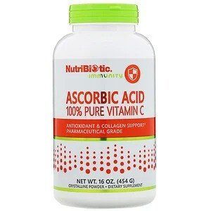 NutriBiotic, Аскорбиновая кислота, кристаллический порошок, 16 унций (454 г) NBC-00201 фото