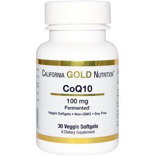 California Gold Nutrition, CoQ10, 100 мг, 30 мягких капсул в растительной оболочке CGN-00943 фото
