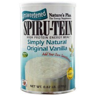 Natures Plus, Spiru-Tein, энергетический продукт с высоким содержанием белка, с натуральным вкусом ванильным вкусом, несладкий, 0,82 фунта (370 г) NAP-45881 фото