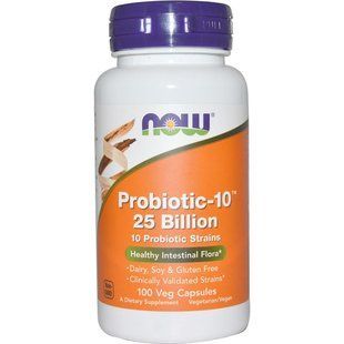 Now Foods, Probiotic-10 25 млн, 100 капсул вегетаріанських NOW-02933 фото
