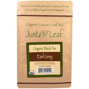 Just a Leaf Organic Tea, Black Tea, Earl Grey Loose Leaf Tea, Brisk, Bold Flavor, 100% Pure, No GMOs, 2 oz (56 g) JAL-01014 фото