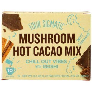 Four Sigmatic, XOCO Blue, какао-напій з грибами рейші, солодка кориця, 10 пакетиків, 0,2 унції (6 г) кожен FSM-31046 фото