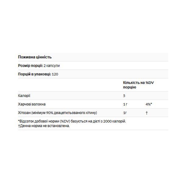 Diet Chitosan&trade; 500 mg - 60 caps 2023-10-4618 фото