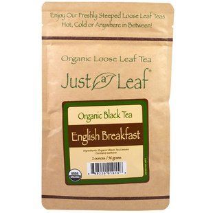 Just a Leaf Organic Tea, Black Tea, English Breakfast Loose Leaf Tea, Full Bodied and 100% Pure, No GMOs, 2 oz (56 g) JAL-01015 фото