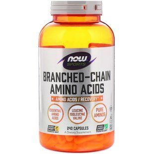 Now Foods, Амінокислоти з розгалуженими ланцюгами для спортсменів, 240 капсул NOW-00054 фото