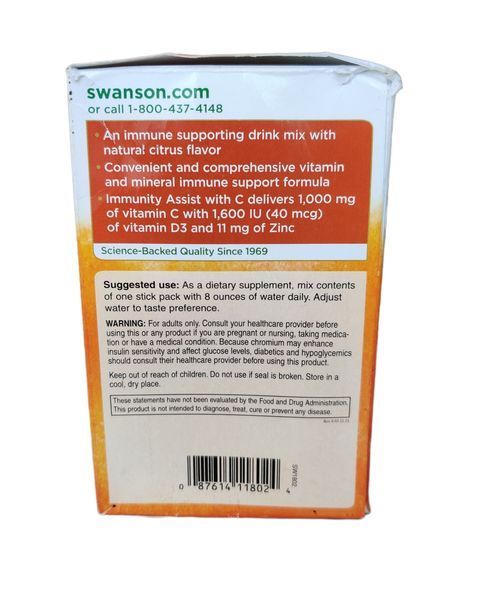 Напій для підтримки імунітету з соковим цитрусовим Swanson Immunity Assist with C SW1802 фото