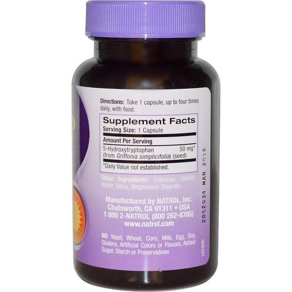 Natrol, 5-HTP (5-гидрокситриптофан), 50 мг, 60 капсул NTL-00883 фото