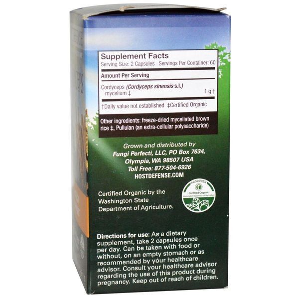 Fungi Perfecti, Host Defense, Кордицепс, 120 растительных капсул FPI-03103 фото