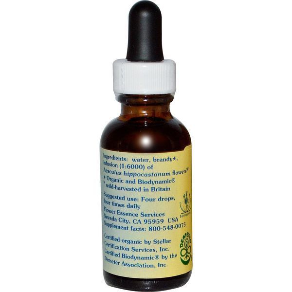 Flower Essence Services, Білий каштан, квіткова есенція, 1 рідка унція (30 мл) FES-21035 фото