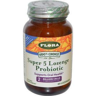 Flora, Вибір Удо, пробіотик в пастилках Super 5, 60 пастилок FLO-61950 фото