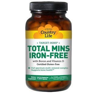 Country Life, Target-Mins, Total Mins, Iron-Free, 150 Veggie Caps CLF-02517 фото